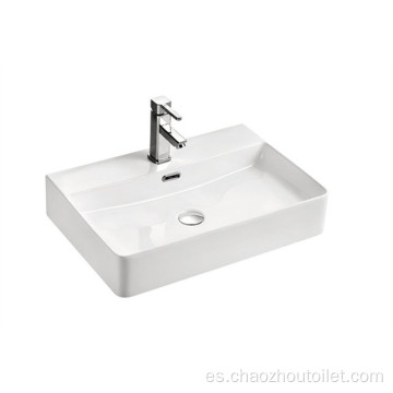 Lavabo de cerámica de diseño de borde fino para baño